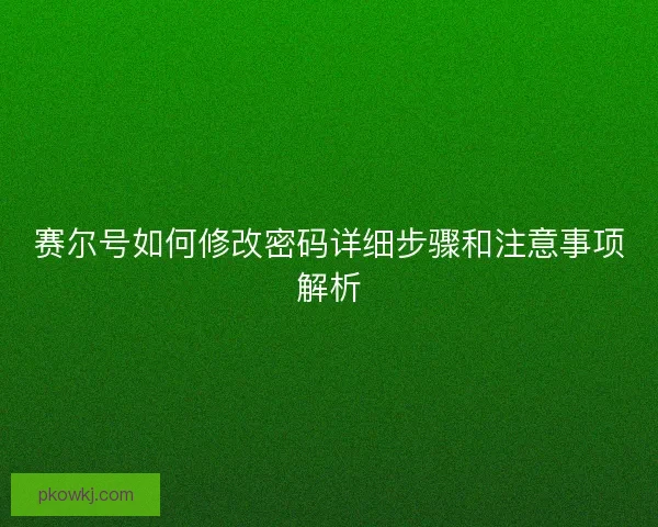 赛尔号如何修改密码详细步骤和注意事项解析
